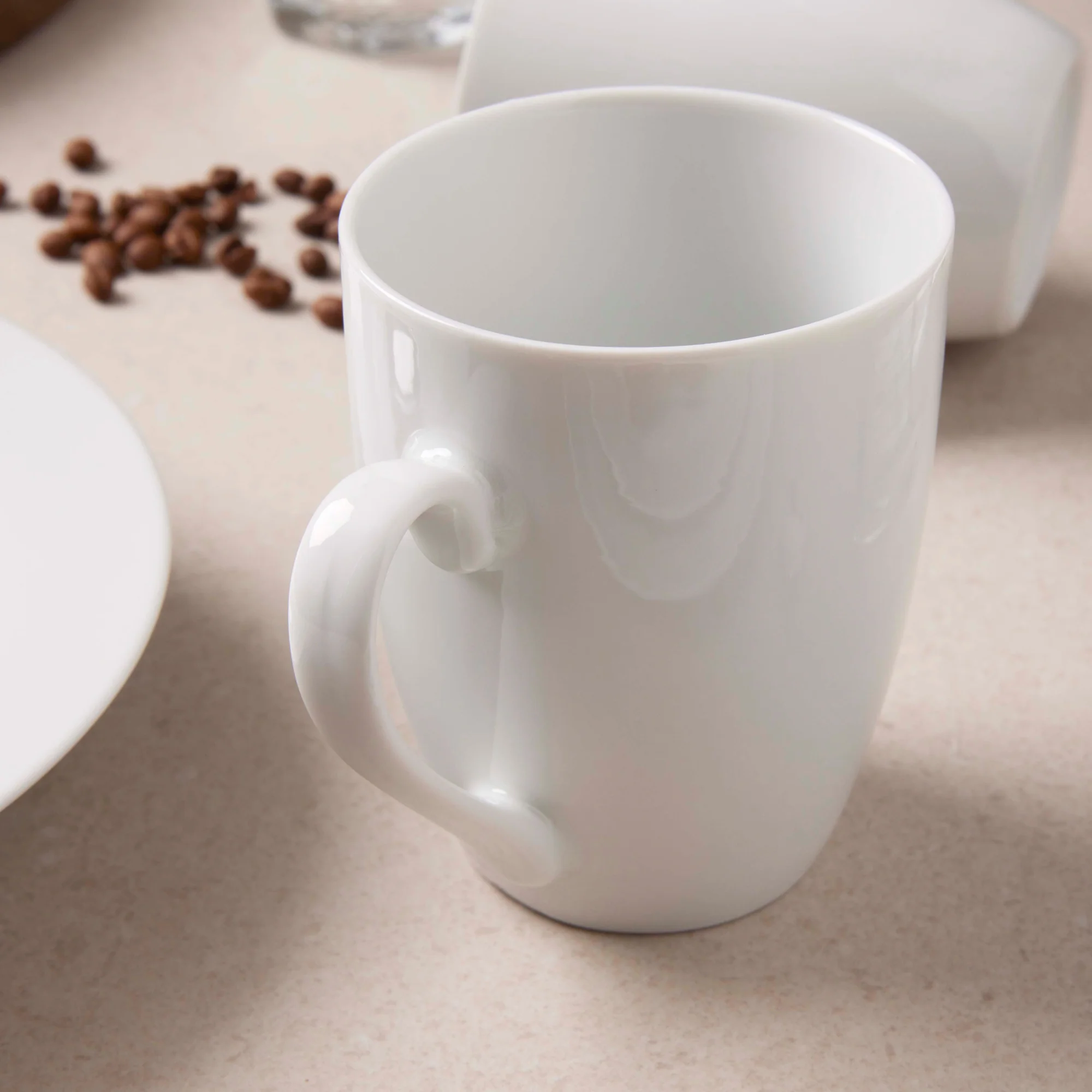 Café krus med hank 4 stk. | Hvid - Image 3