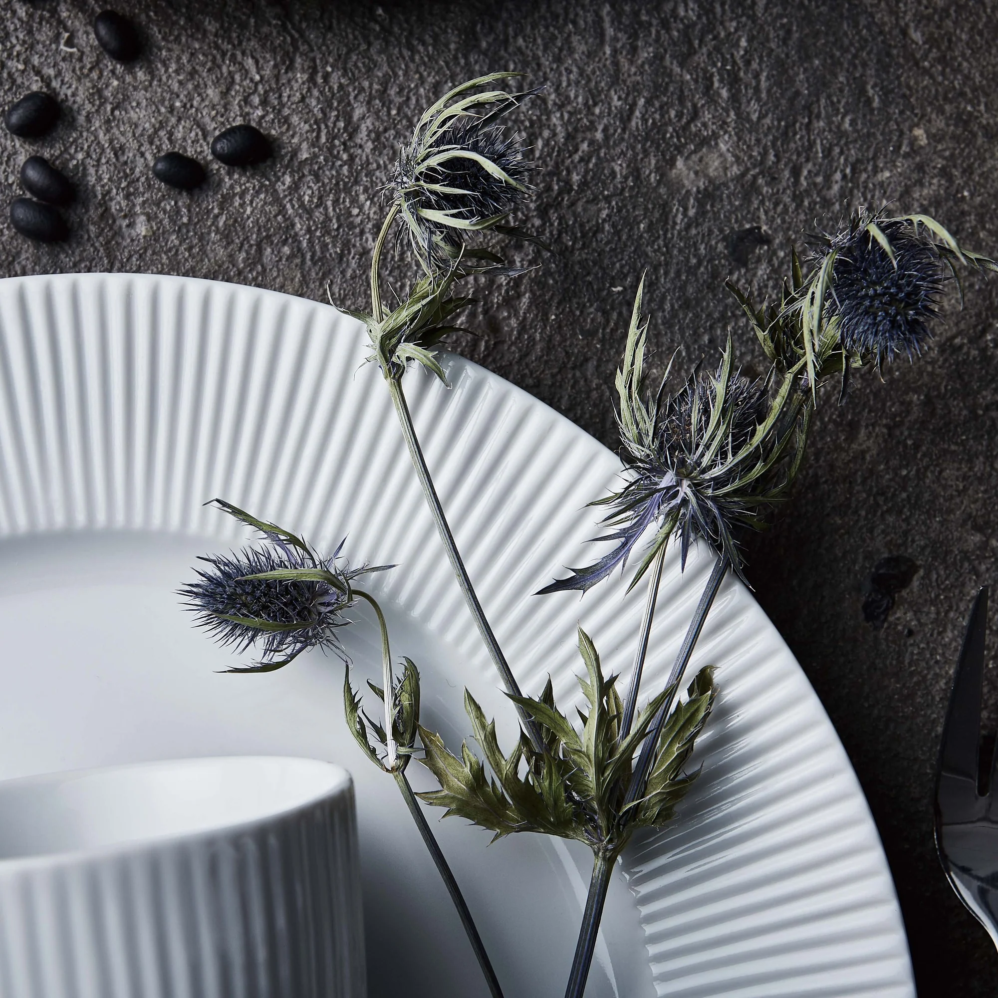 Groovy porcelæn middagstallerken | Hvid - Image 3