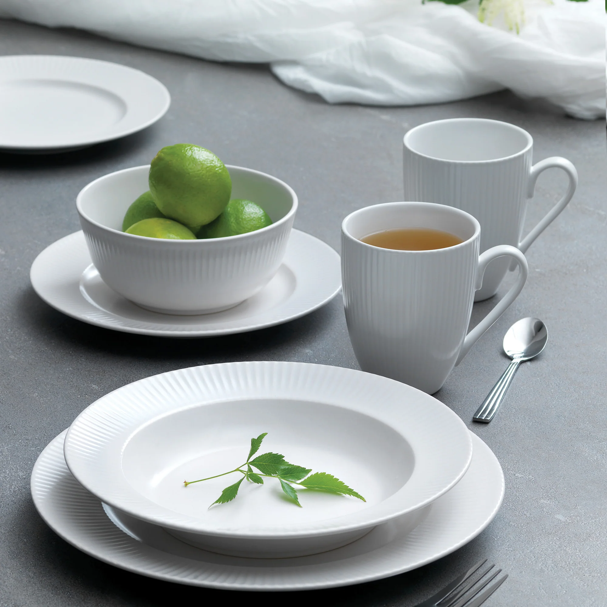 Groovy porcelæn skål | Hvid - Image 2