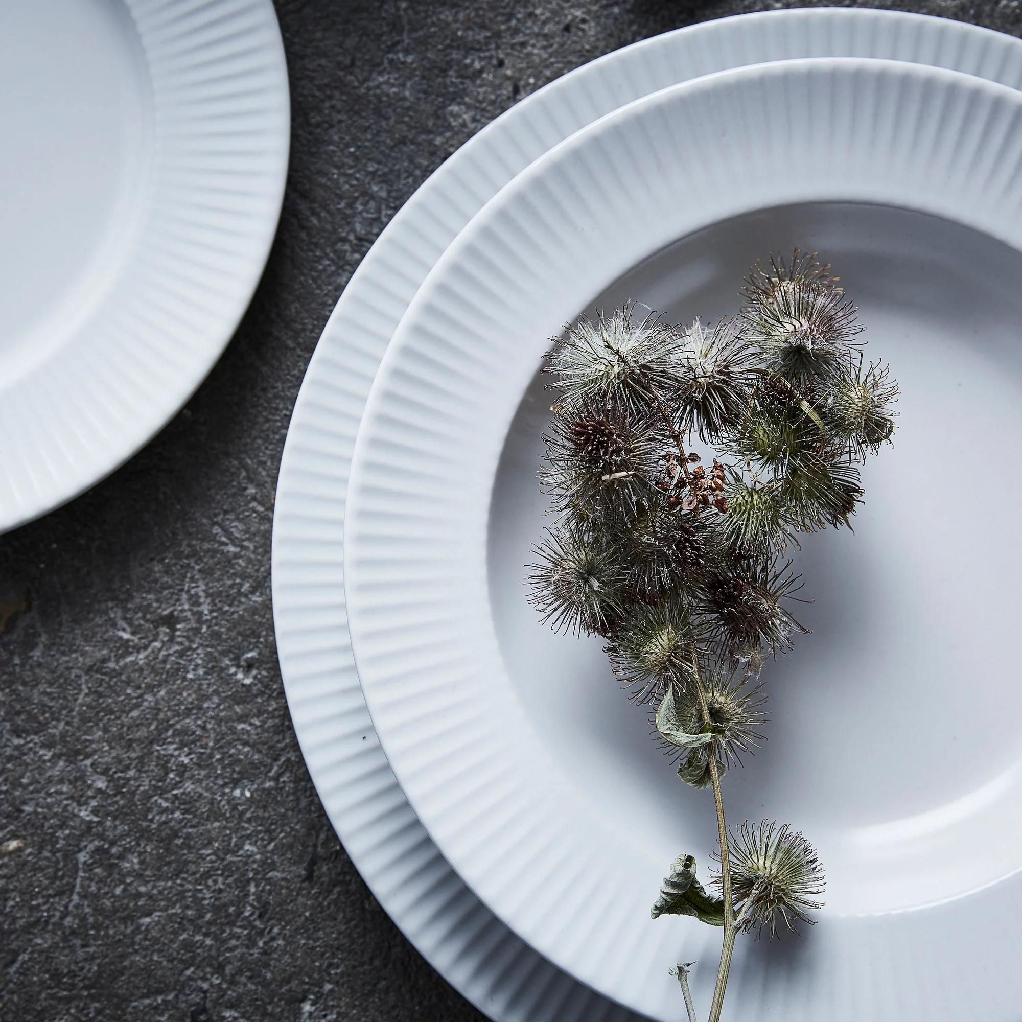 Groovy porcelæn suppetallerken | Hvid - Image 3