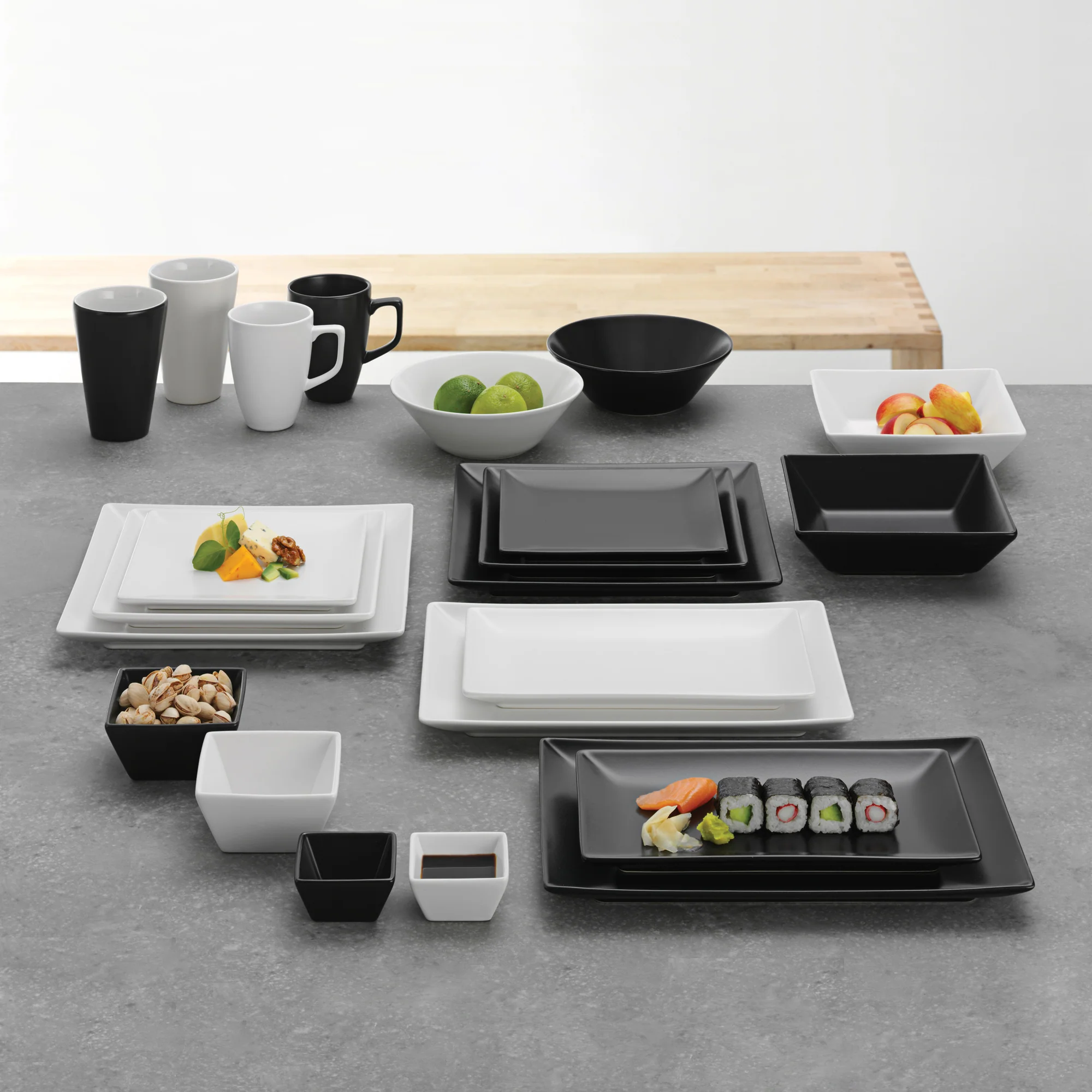 Quadro rektangulær tallerken 25 cm | Sort - Image 2