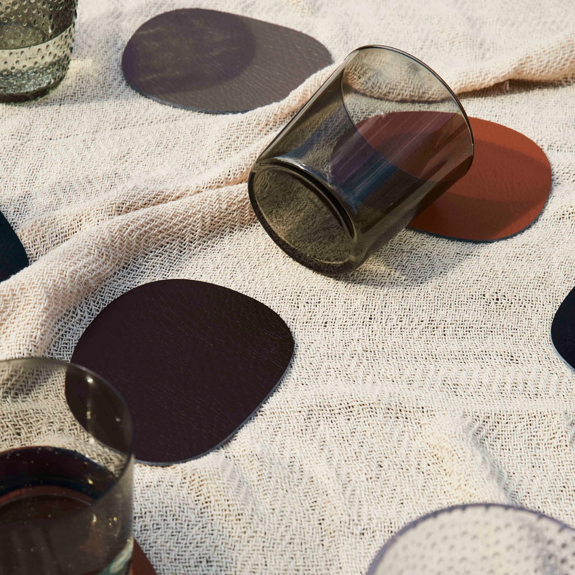 RAW Buffalo coasters 6 stk. | Cinnamon Brown - Image 3