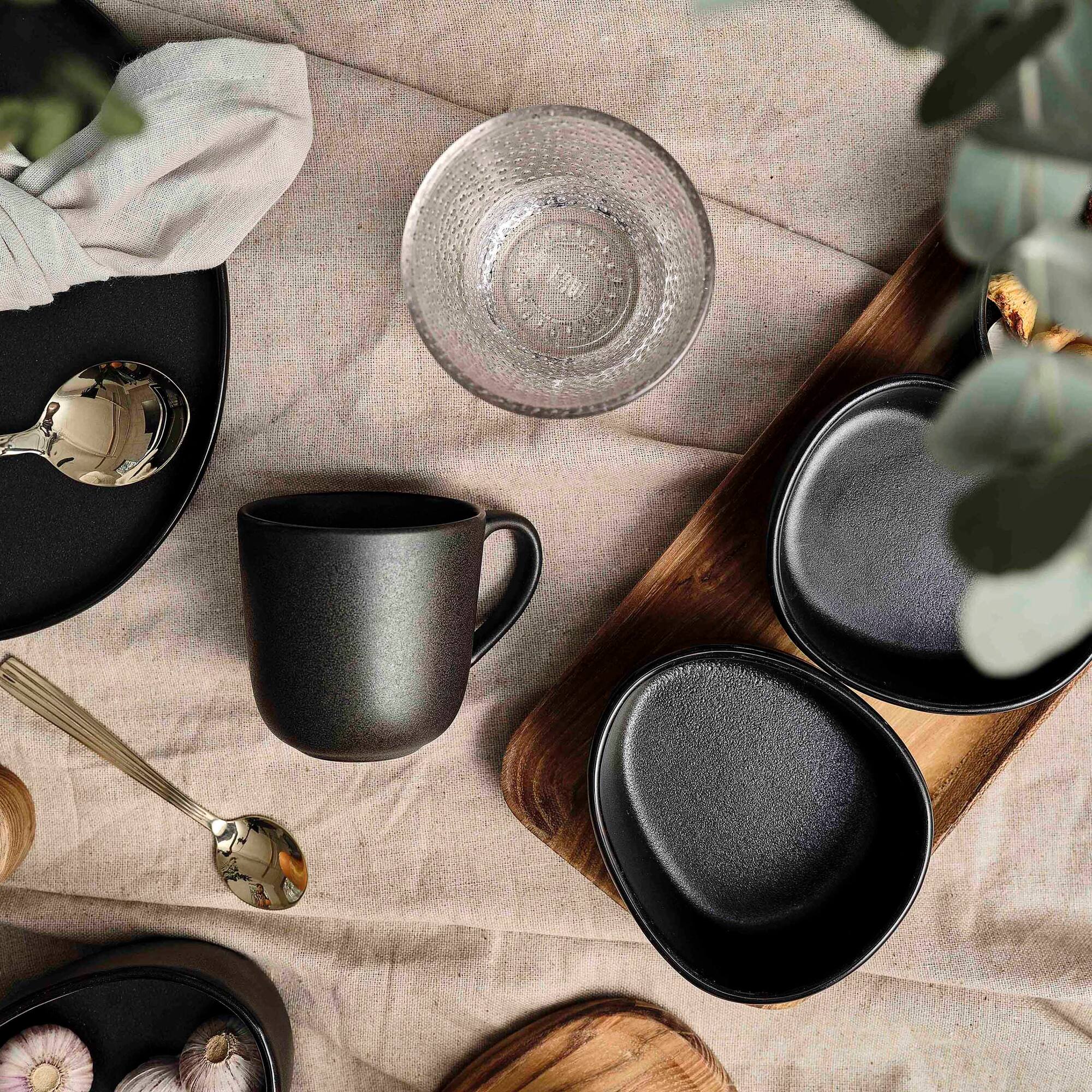 RAW Organic skåle på teakbræt | Titanium Black - Image 5