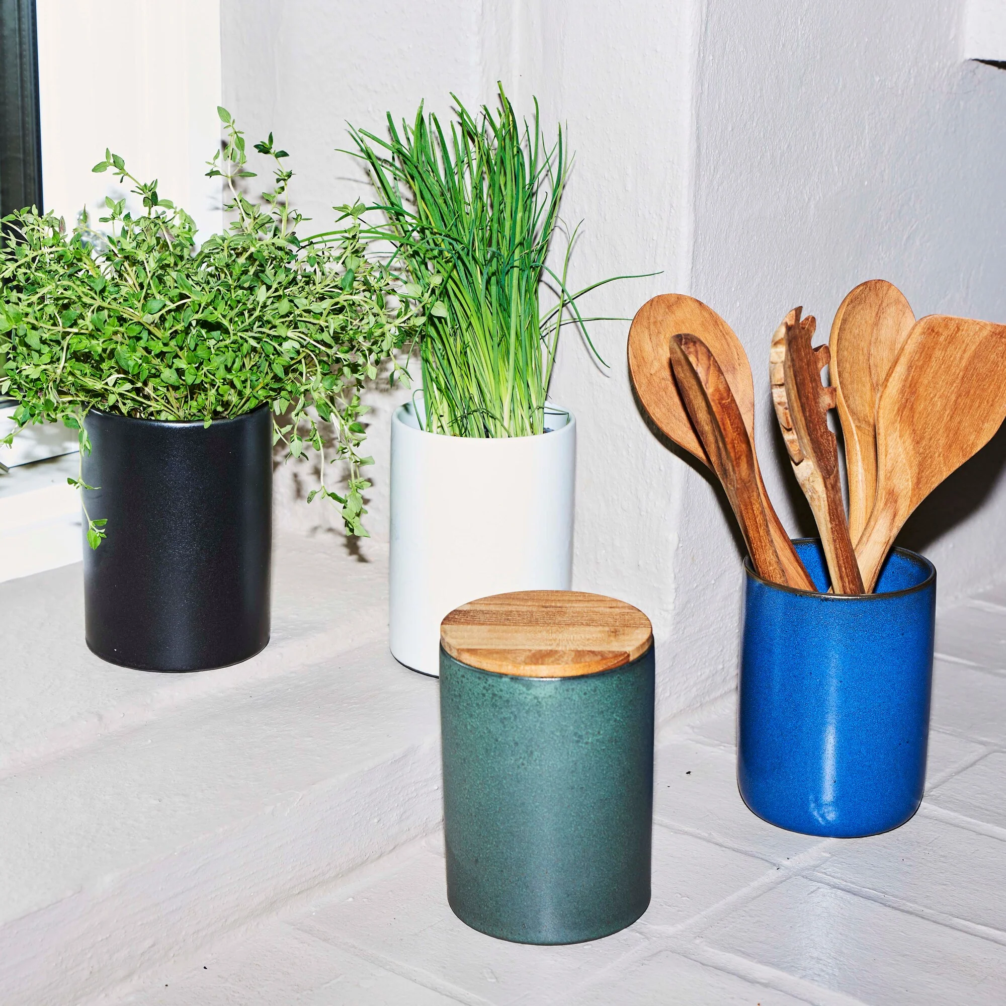 RAW opbevaringskrukke med teaklåg | Northern Green - Image 3