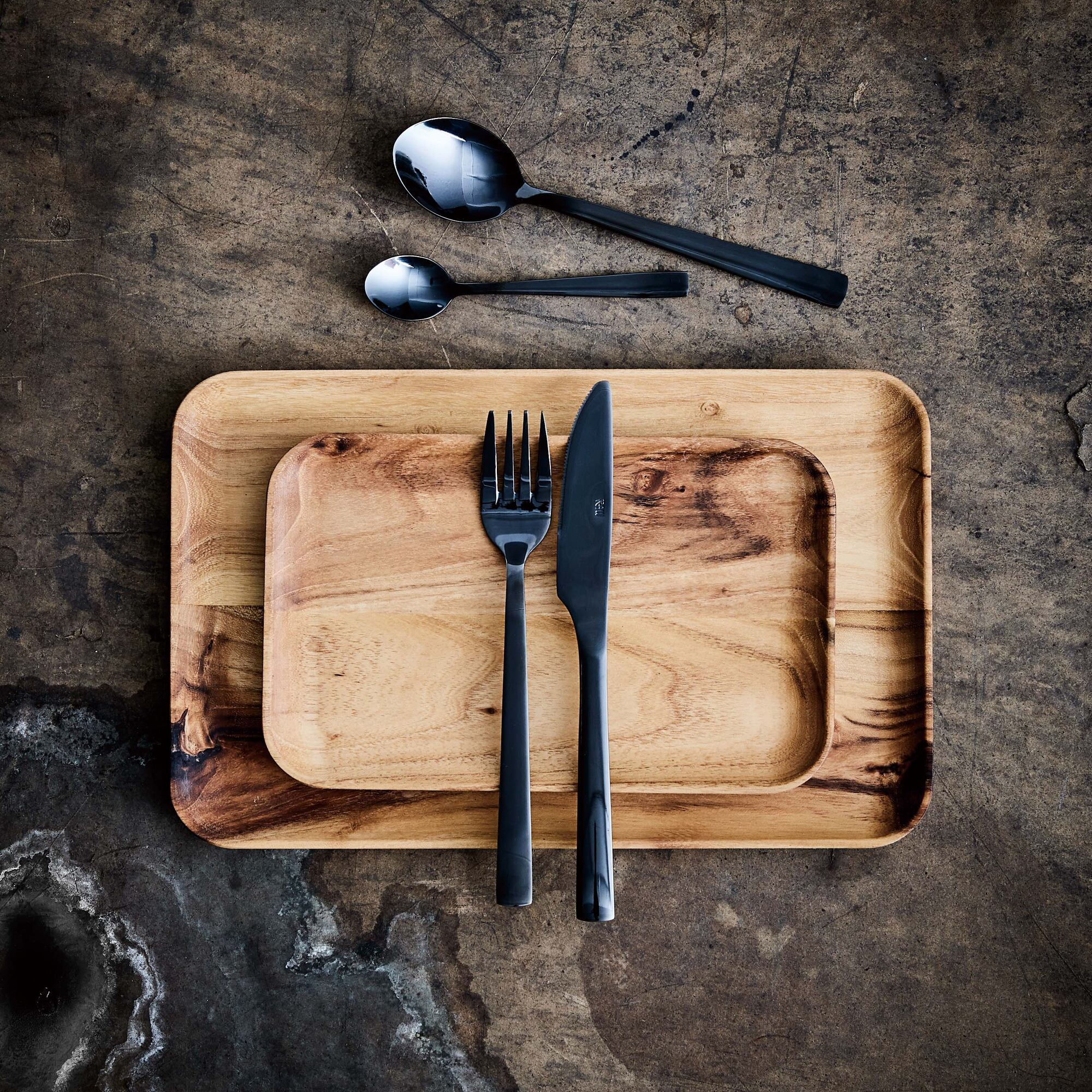 RAW Teak rektangulær frokosttallerken | Natural - Image 3