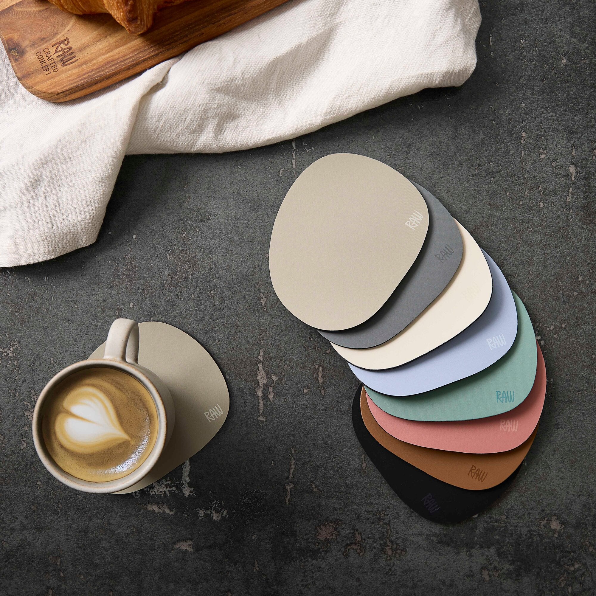 RAW Silicone coasters 6 stk. | Light Grey - Image 3